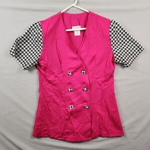 Vintage By Berkeley Pink Houndstooth Blazer Size 13/14